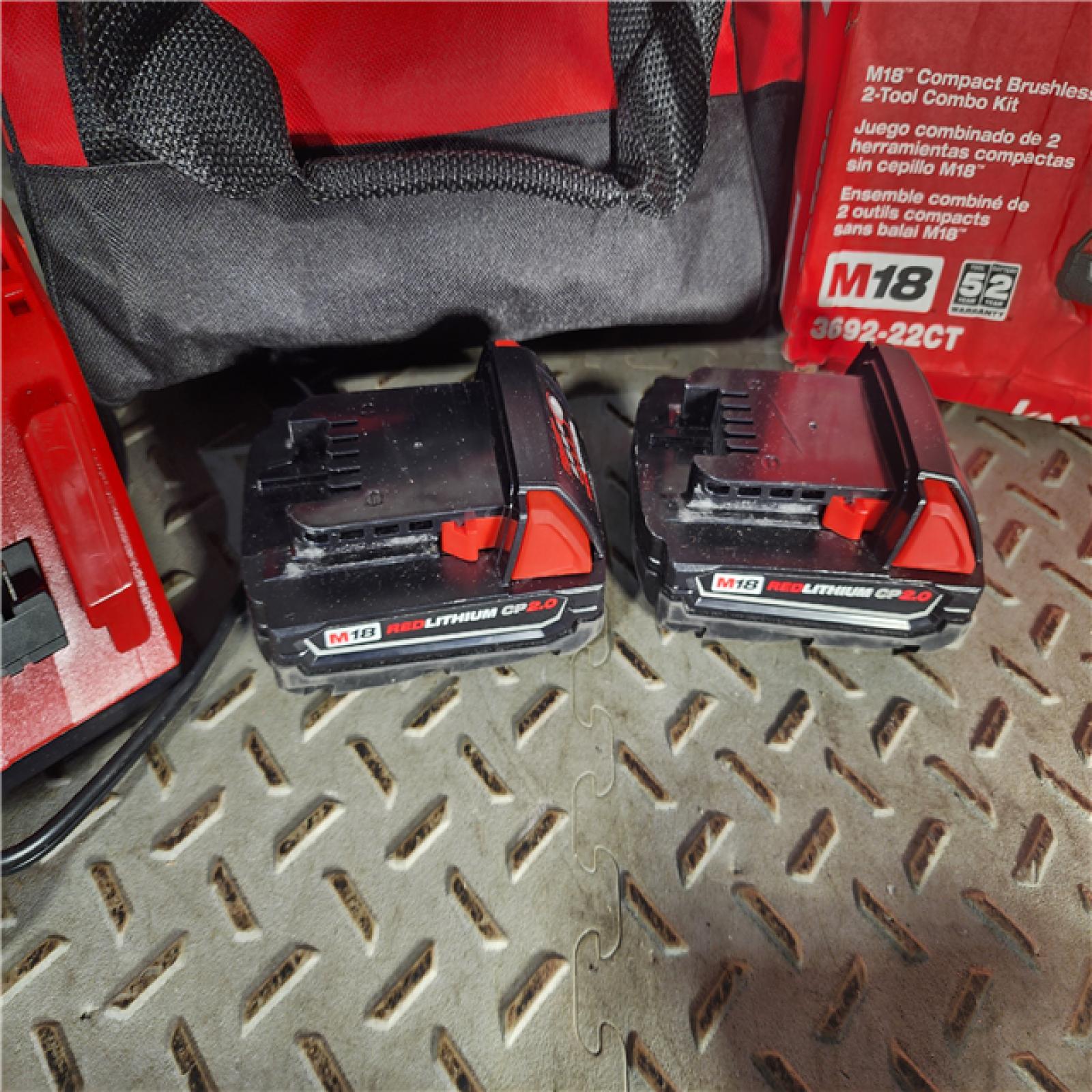 HOUSTON LOCATION - AS-IS M18 18V Lithium-Ion Brushless Cordless Compact Drill/Impact Combo Kit (2-Tool) W/(2) 2.0 Ah Batteries, Charger & Bag