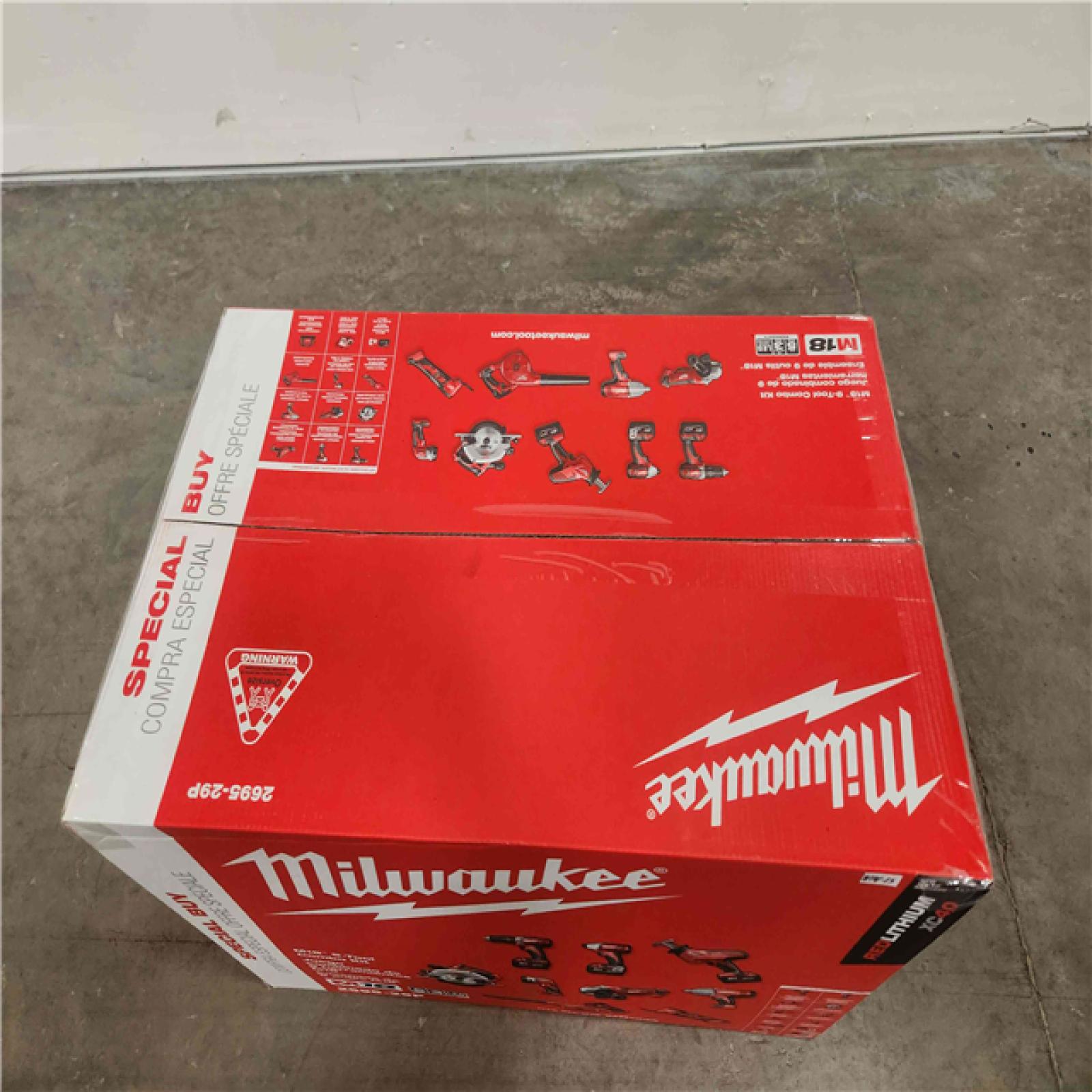 Phoenix Location NEW Milwaukee M18 18V Lithium-Ion Cordless Combo Tool Kit (9-Tool) with (3) 4.0 Ah Batteries, Charger and Tool Bag 0314-15