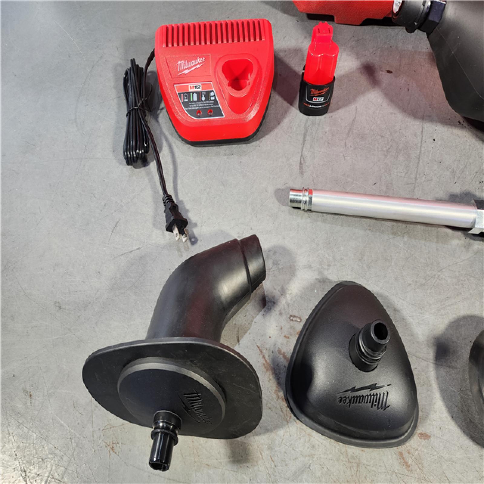 HOUSTON LOCATION - AS-IS M12 12-Volt Lithium-Ion Cordless Drain Cleaning Airsnake Air Gun Kit with (1) 2.0Ah Battery, Toilet Attachments