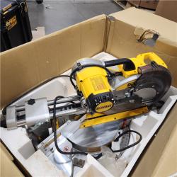 AS-IS DEWALT 15 Amp Corded 12 in. Double Bevel Sliding Compound Miter Saw with XPS Technology, Blade Wrench and Material Clamp