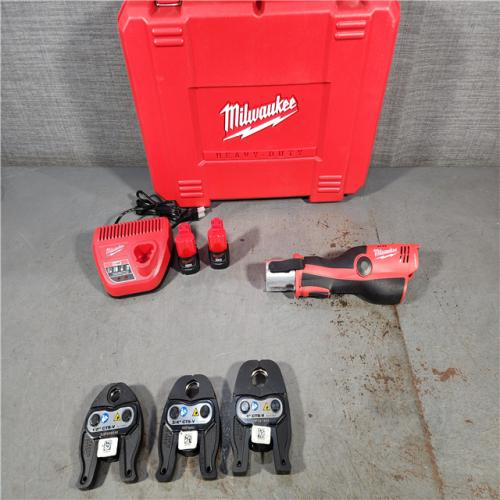 HOUSTON LOCATION - AS-IS (APPEARS LIKE NEW) Milwaukee M12 Force Logic Press Tool 1/2 in. to 1 in. Kit