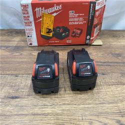 AS IS Milwaukee M18 18-Volt Lithium-Ion XC Starter Kit with Two 5.0Ah Batteries / Charger (48-59-1852B)