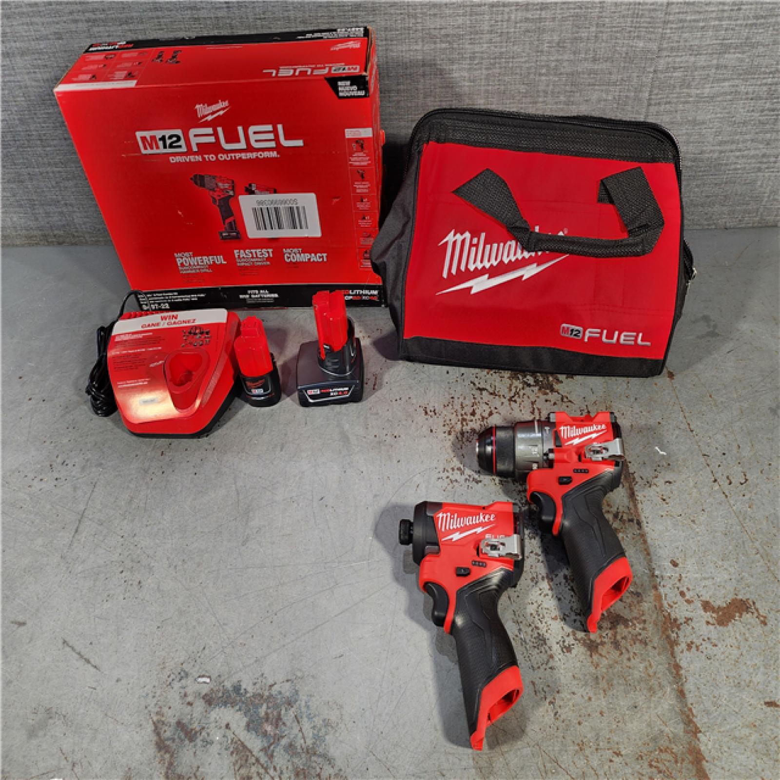 HOUSTON LOCATION - AS-IS (APPEARS LIKE NEW) Milwaukee 3497-22 12V Brushless Hammer Drill and Impact Driver Combo Kit