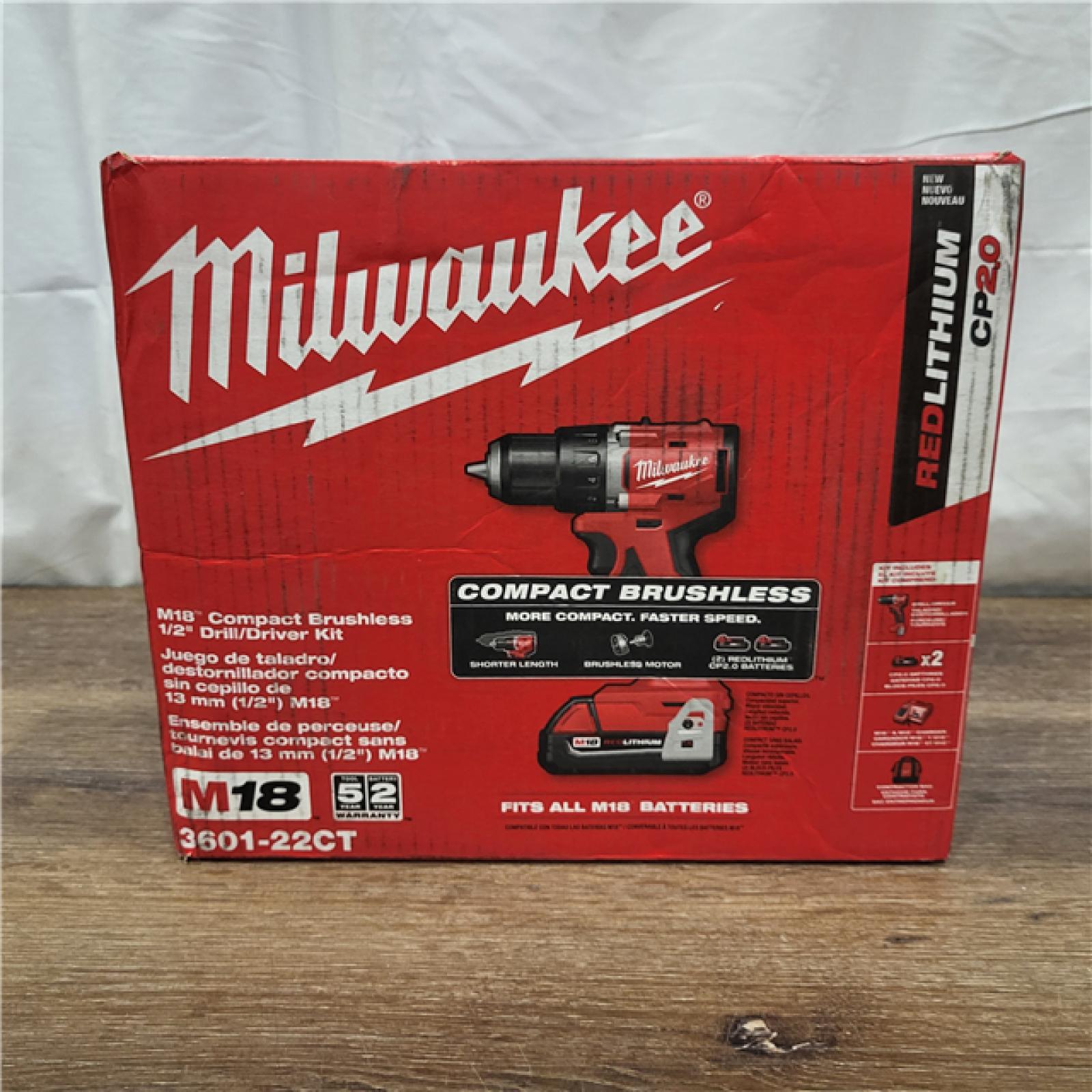 AS-IS Milwaukee M18 3601-22CT Drill/Driver Kit  Battery Included  18 V  1/2 in Chuck