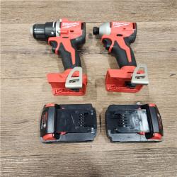 AS-IS M18 18V Lithium-Ion Brushless Cordless Compact Drill/Impact Combo Kit (2-Tool) W/(2) 2.0 Ah Batteries, Charger & Bag