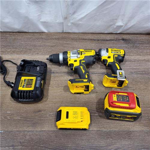 AS-IS DEWALT 20V MAX Cordless Brushless Hammer Drill/Driver 2 Tool Combo Kit with FLEXVOLT ADVANTAGE