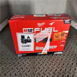 HOUSTON LOCATION - AS-IS (APPEARS LIKE NEW) Milwaukee M12 FUEL 12-Volt Lithium-Ion Brushless Cordless 3/8 in. Ratchet Kit with (2) 2.0Ah Batteries, Charger & Tool Bag