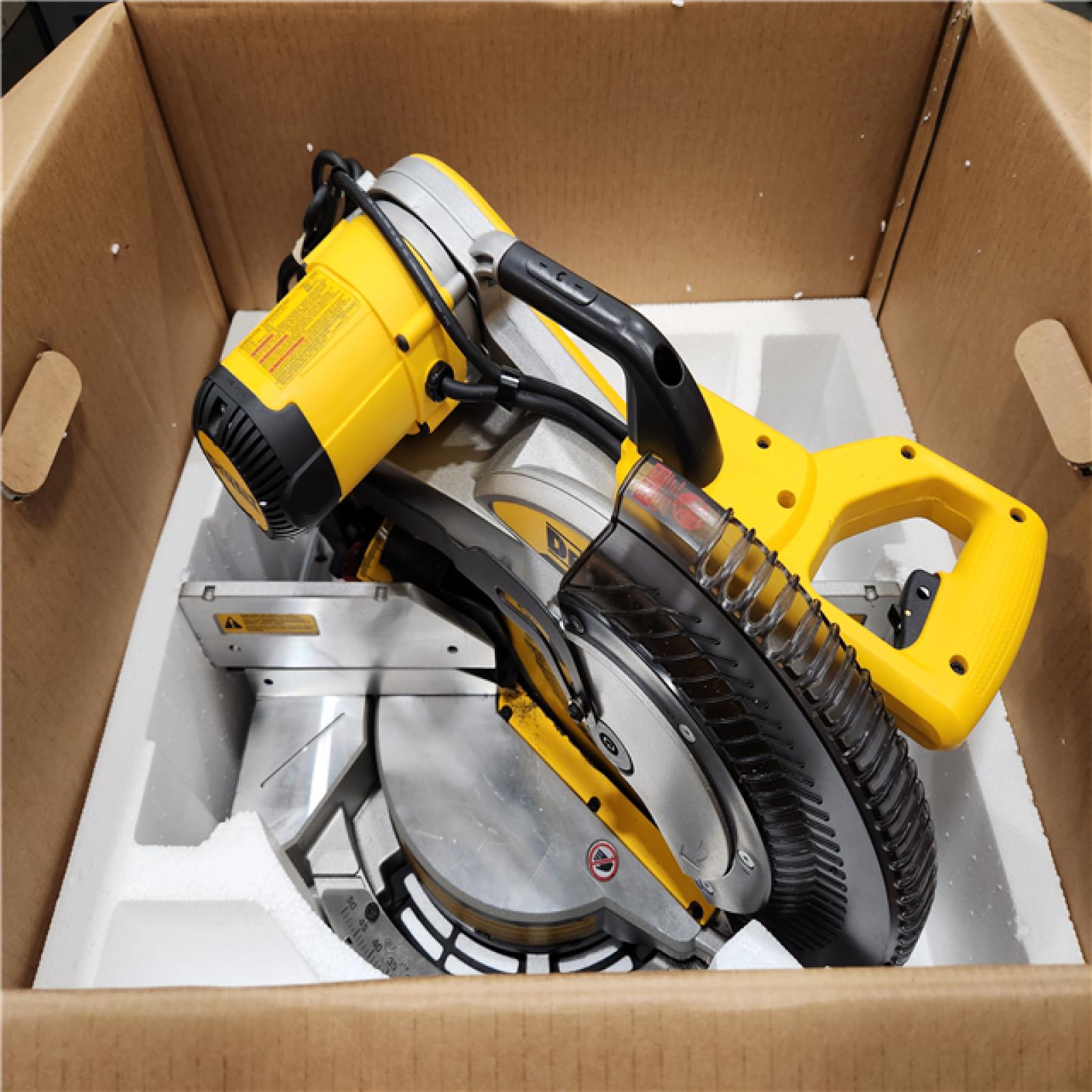 AS-IS DEWALT 15 Amp Corded 12 in. Compound Double Bevel Miter Saw