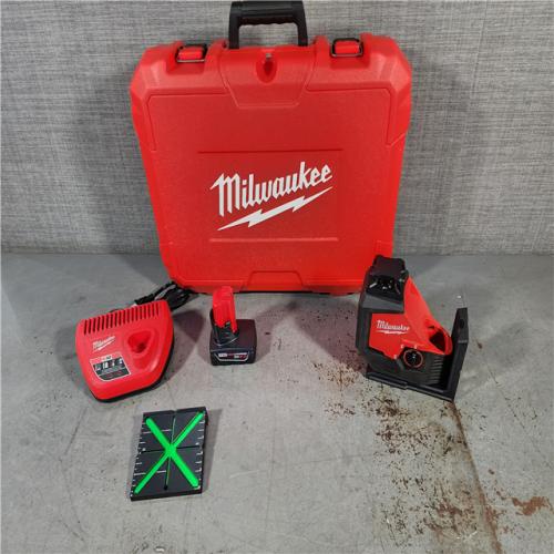 HOUSTON LOCATION - AS-IS (APPEARS LIKE NEW) M12 12-Volt Lithium-Ion Cordless Green 360-Degree Single Plane Laser Level Kit