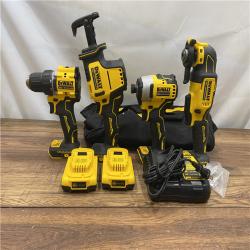 AS-IS DeWalt 20V MAX ATOMIC Cordless Brushless 4 Tool Combo Kit