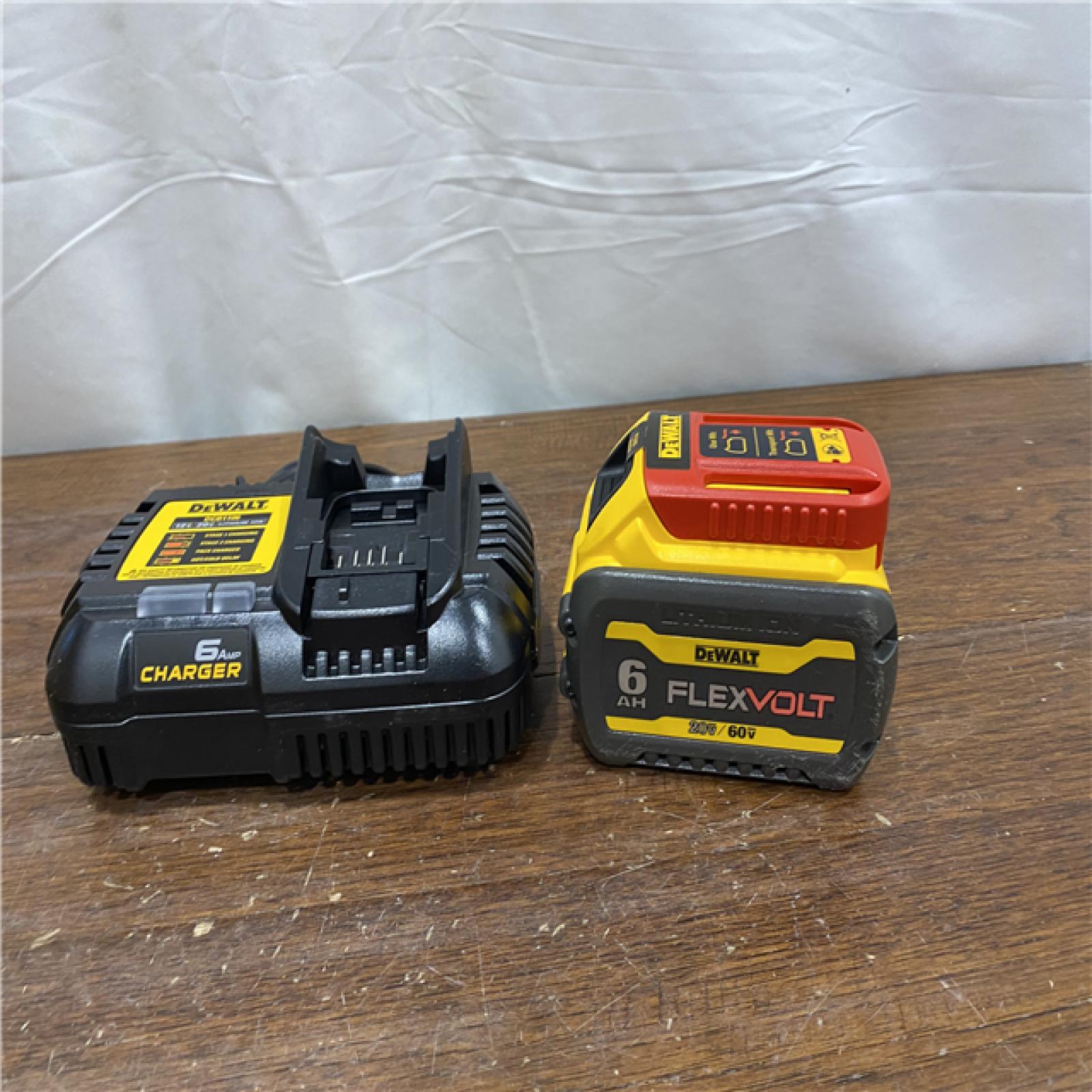 AS-ISDEWALT FLEXVOLT 20V/60V MAX Lithium-Ion 6.0Ah Battery Pack with 6 Amp Output Charger