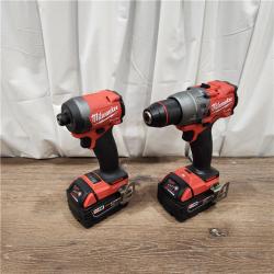 AS-IS Milwaukee M18 FUEL 18V Lithium-Ion Brushless Cordless Hammer Drill and Impact Driver Combo Kit (2-Tool) with 2 Batteries