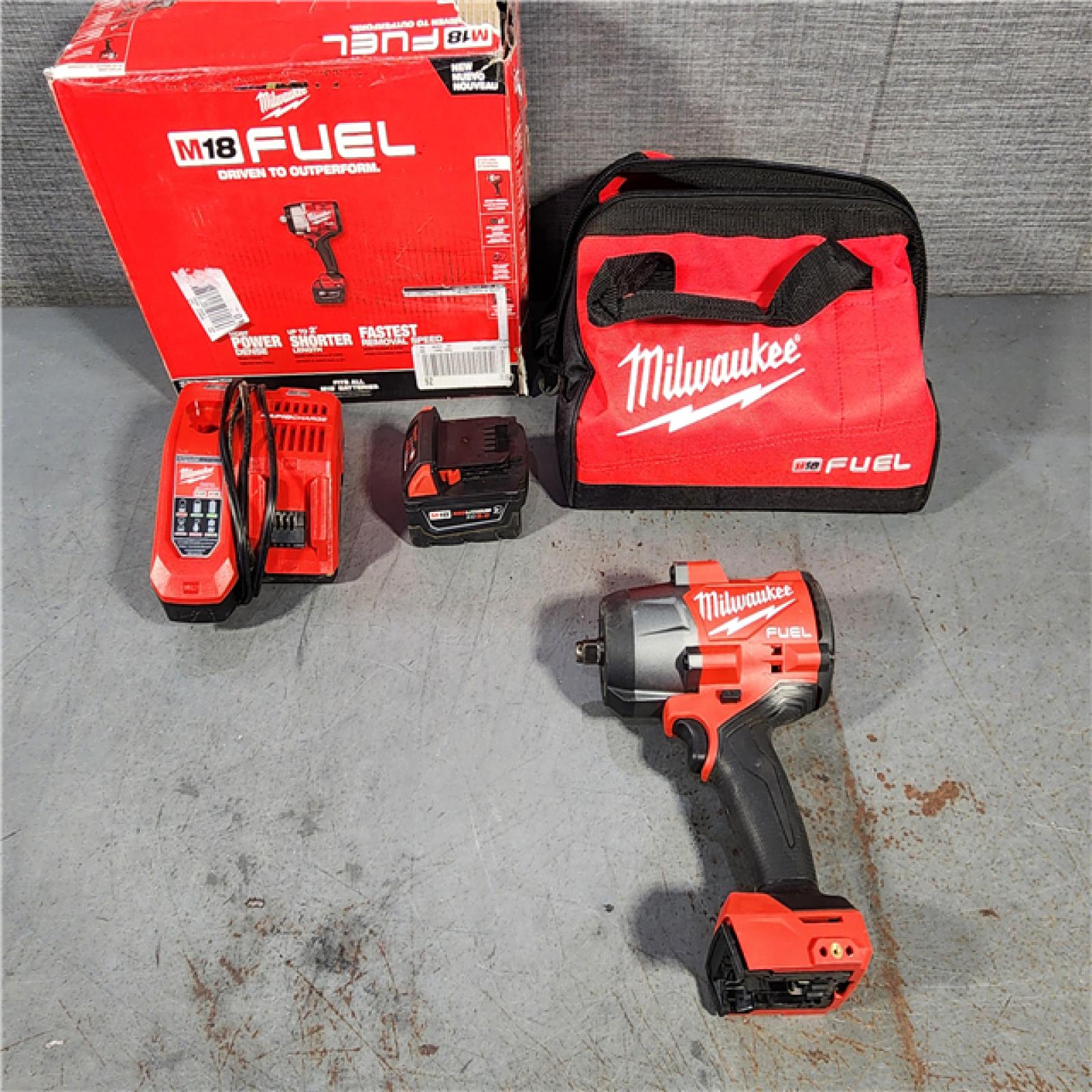 HOUSTON LOCATION - AS-IS Milwaukee M18 1/2 in. Cordless Brushless High Torque Impact Wrench Kit (Battery & Charger)