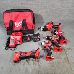 HOUSTON LOCATION - AS-IS M18 18V Lithium-Ion Cordless Combo Kit (5-Tool) with (2) Batteries, Charger and Tool Bag