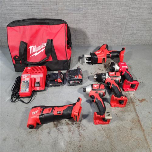 HOUSTON LOCATION - AS-IS M18 18V Lithium-Ion Cordless Combo Kit (5-Tool) with (2) Batteries, Charger and Tool Bag