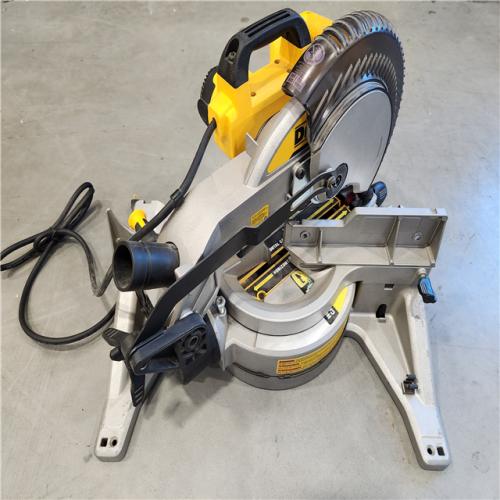 AS-IS DEWALT 15 Amp Corded 12 in. Compound Double Bevel Miter Saw