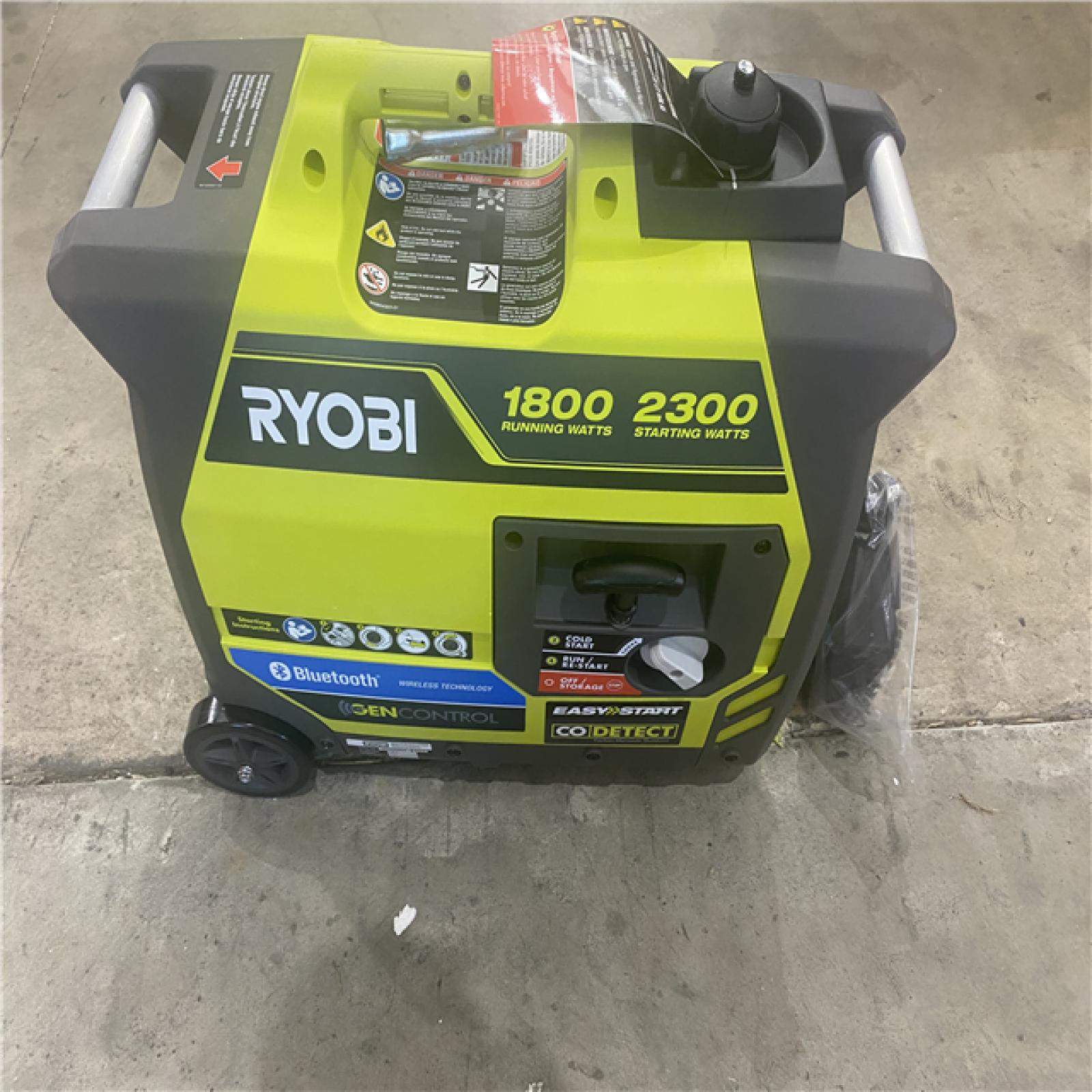 Houston location AS-IS RYOBI 2,300-Watt Recoil Start Bluetooth Super Quiet Gasoline Powered Digital Inverter Generator with CO Shutdown Sensor