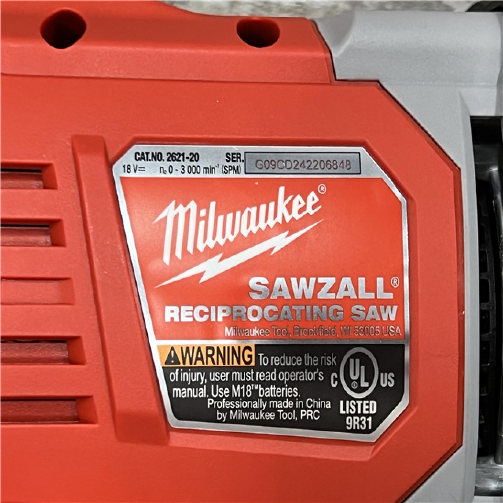 AS-IS Milwaukee  M18 SAWZALL Lithium-Ion Cordless Reciprocating Saw (Tool Only)