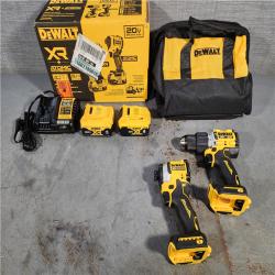 HOUSTON LOCATION - AS-IS DEWALT 20V MAX XR Hammer Drill and ATOMIC Impact Driver 2 Tool Cordless Combo Kit with (2) 4.0Ah Batteries, Charger, and Bag