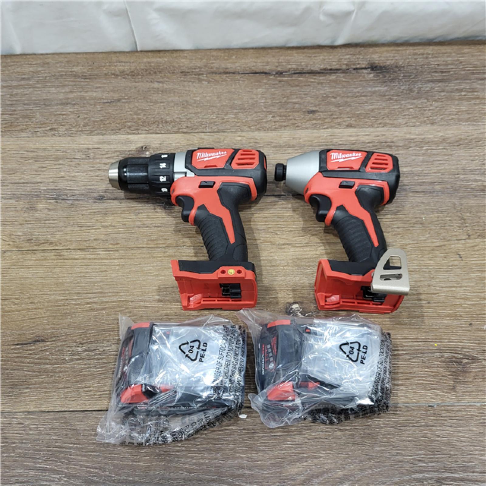 AS-IS Milwaukee M18 18V Cordless Brushed 2 Tool Drill/Driver and Impact Driver Kit