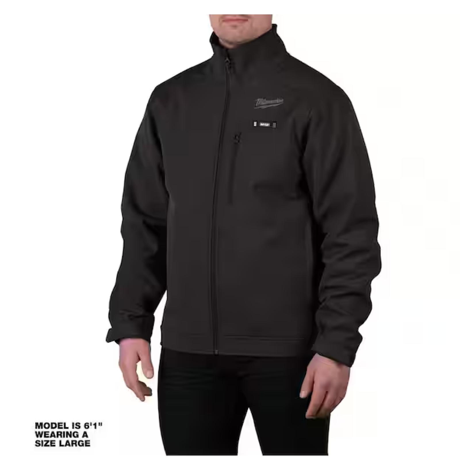 NEW! - Milwaukee Men's Large M12 12V Lithium-Ion Cordless TOUGHSHELL Black Heated Jacket (Jacket and Charger/Power Source Only)