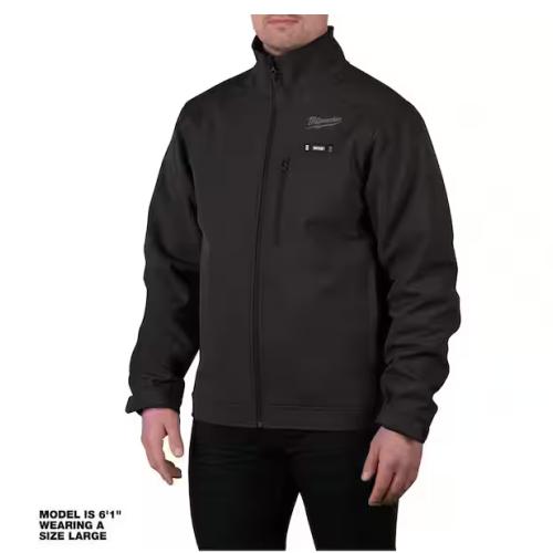 NEW! - Milwaukee Men's Large M12 12V Lithium-Ion Cordless TOUGHSHELL Black Heated Jacket (Jacket and Charger/Power Source Only)