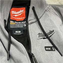 AS-IS Milwaukee M12 Lithium-Ion Cordless Gray Heated Jacket Hoodie Kit (2X-Large)