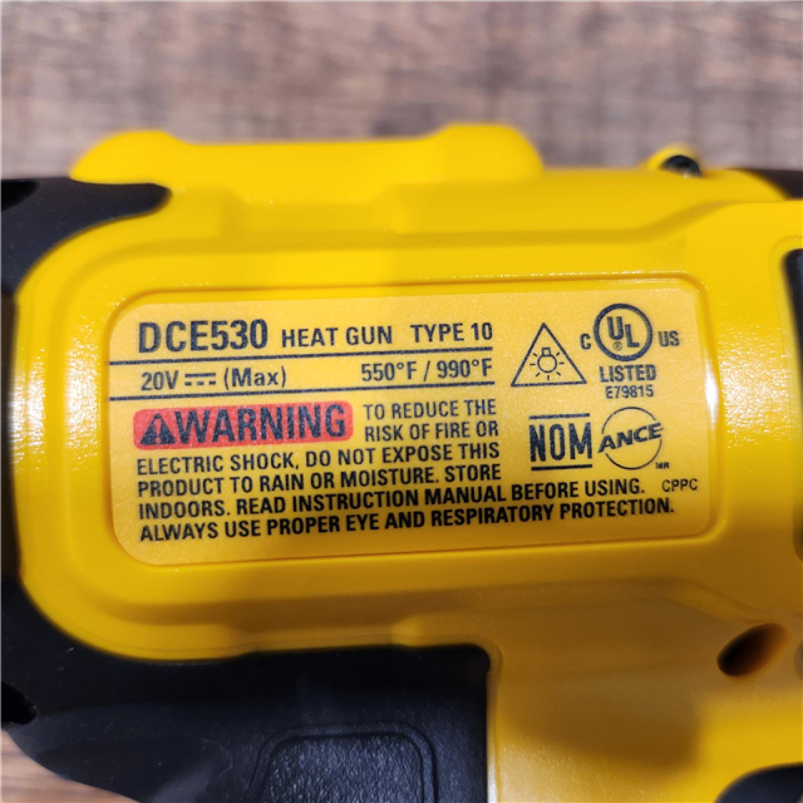 AS-IS Dewalt 20-Volt MAX Cordless Compact Heat Gun with Flat & Hook Nozzle Attachments (Tool-Only)