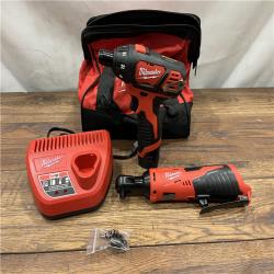 AS IS Milwaukee M12 Brushed Cordless 3/8 in. Ratchet and Screwdriver (2-Tool) Combo Kit