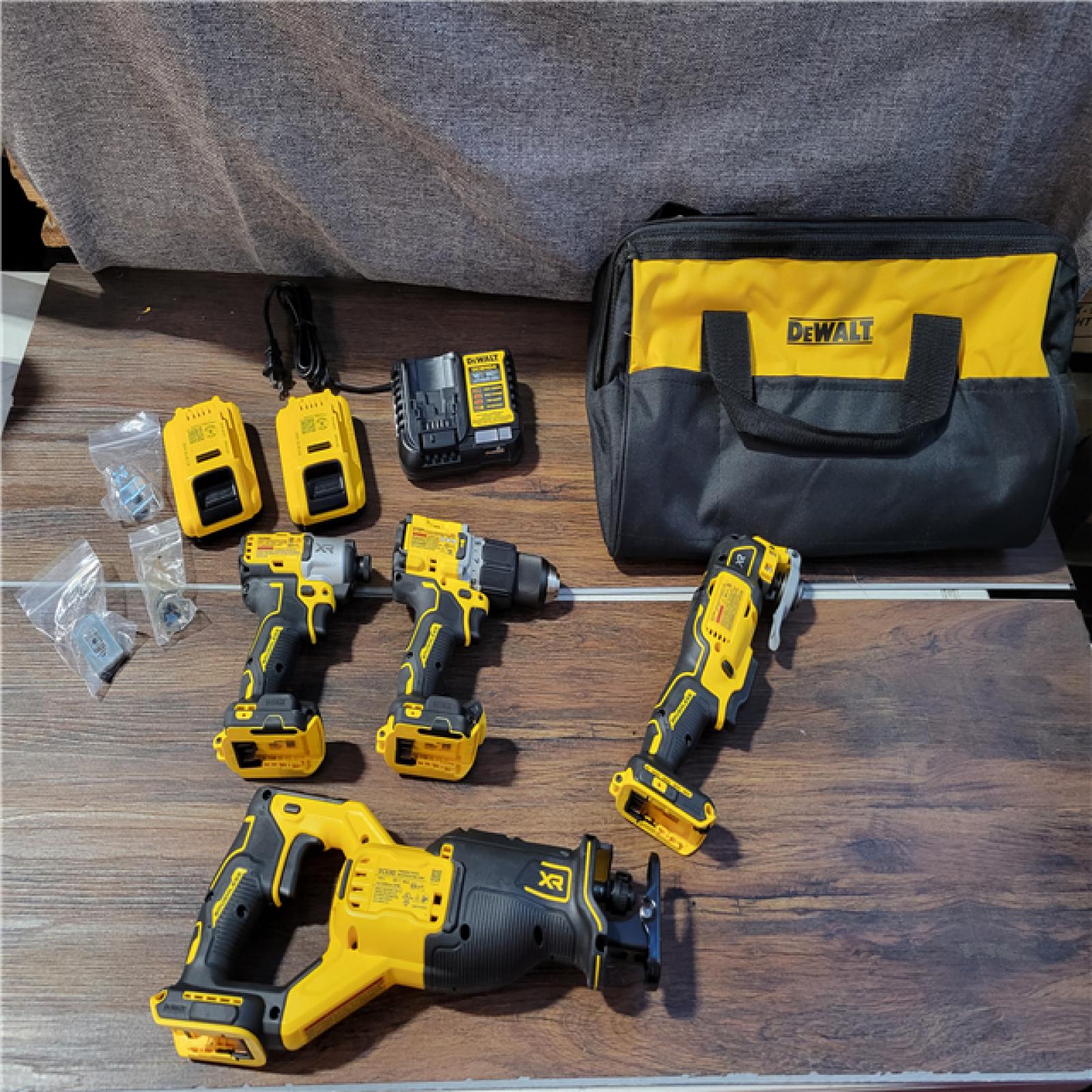 California New DEWALT 4-Tool Combo Kit (2 Batteries, 1 Charger, and Bag Included)