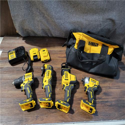 CALIFORNIA NEW DEWALT ATOMIC BRUSHLESS 4-TOOL COMBO KIT (2 BATTERIES,1 CHARGER, AND BAG INCUDED)