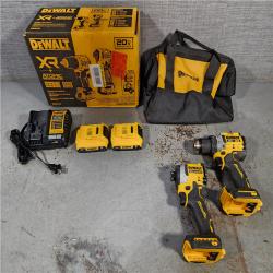 HOUSTON LOCATION - AS-IS DEWALT 20V MAX XR Cordless Drill/Driver, ATOMIC Impact Driver 2 Tool Combo Kit, (2) 2.0Ah Batteries, Charger, and Bag