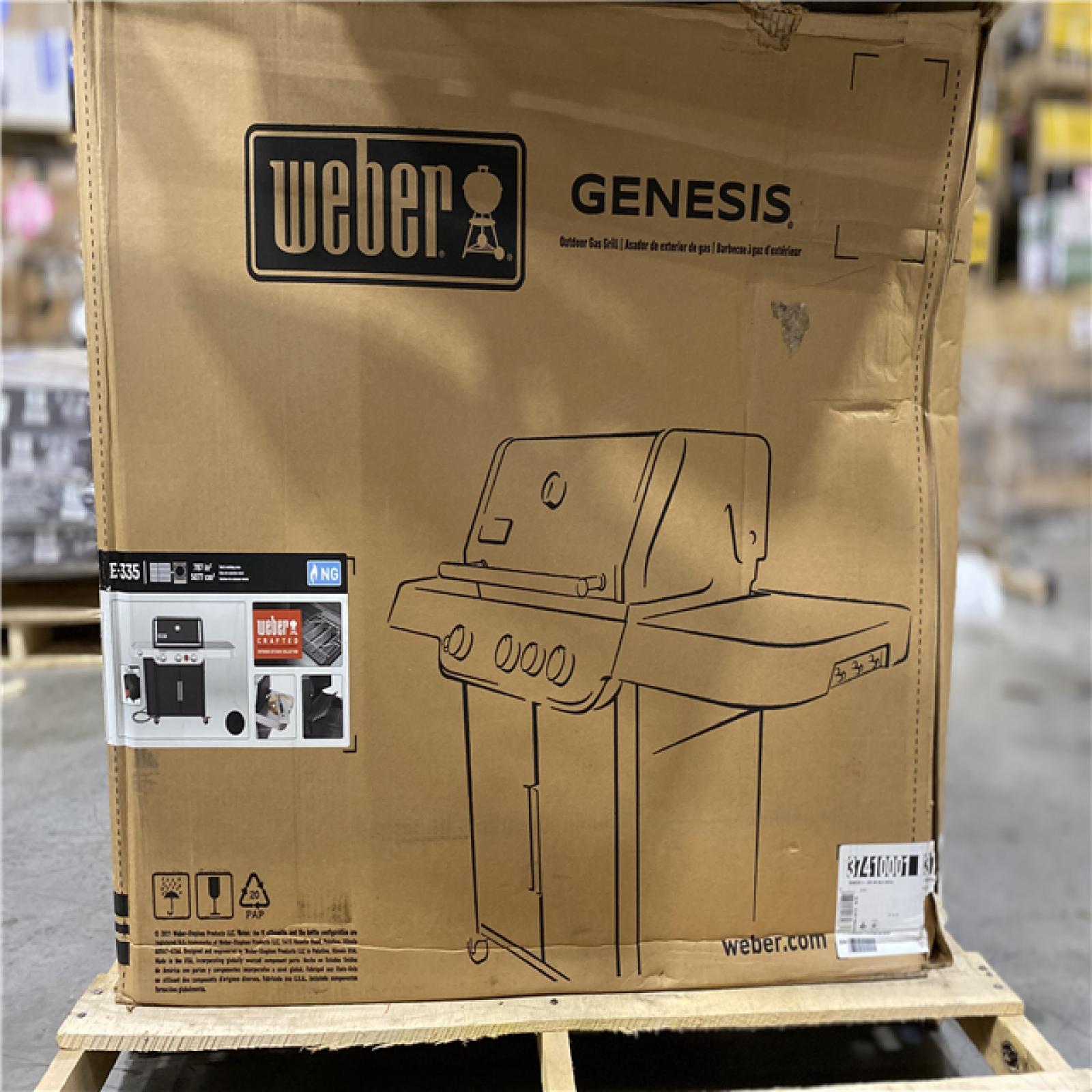 DALLAS LOCATION -  Weber Genesis E-335 3-Burner Natural Gas Grill in Black with Side Burner