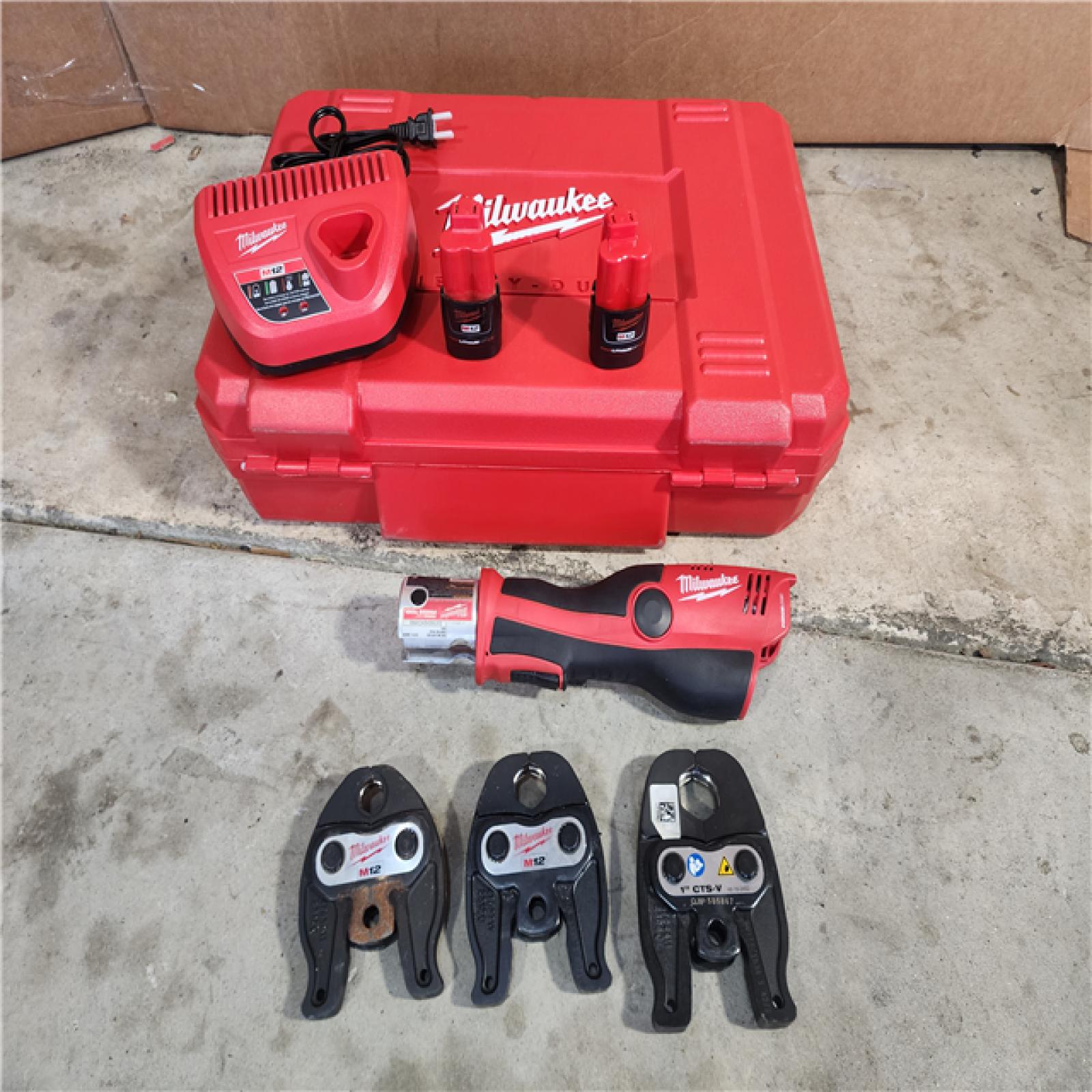 HOUSTON LOCATION - AS-IS M12 12-Volt Lithium-Ion Force Logic Cordless Press Tool Kit (3 Jaws Included) with Two 1.5 Ah Battery and Hard Case