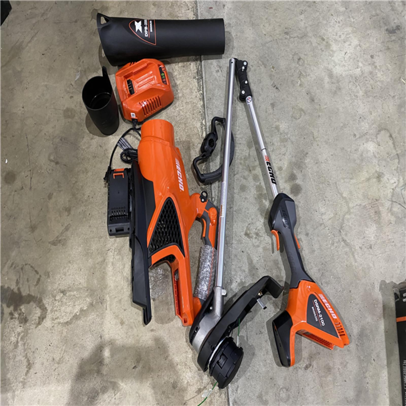 Houston location AS-IS Eforce 56 Volt 16  Battery String Trimmer and Battery Handheld Blower W/ 2.5ah Battery and Charger