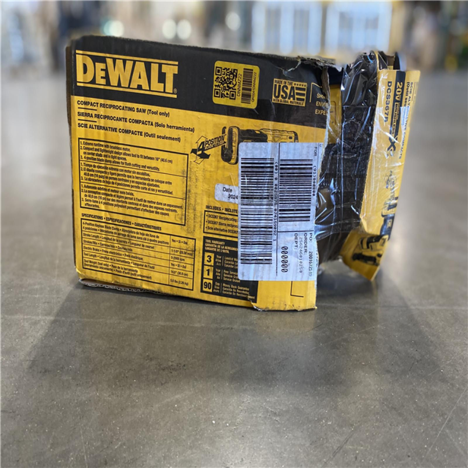 LIKE NEW! - DEWALT 20V MAX XR Cordless Brushless Compact Reciprocating Saw (Tool Only)