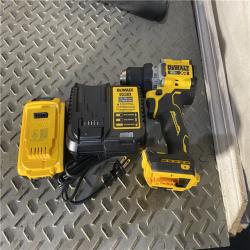 Houston location AS-IS DEWALT 20V MAX XR Lithium-Ion Cordless Compact 1/2 in. Drill/Driver Kit, 20V MAX 5.0Ah Battery, and Charger