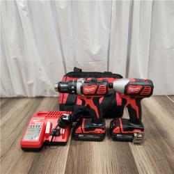 AS IS Milwaukee M18 18V Cordless Brushed 2 Tool Drill/Driver and Impact Driver Kit