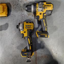 HOUSTON LOCATION - AS-IS DEWALT 20V MAX Cordless Brushless Hammer Drill/Driver 2 Tool Combo Kit with FLEXVOLT ADVANTAGE