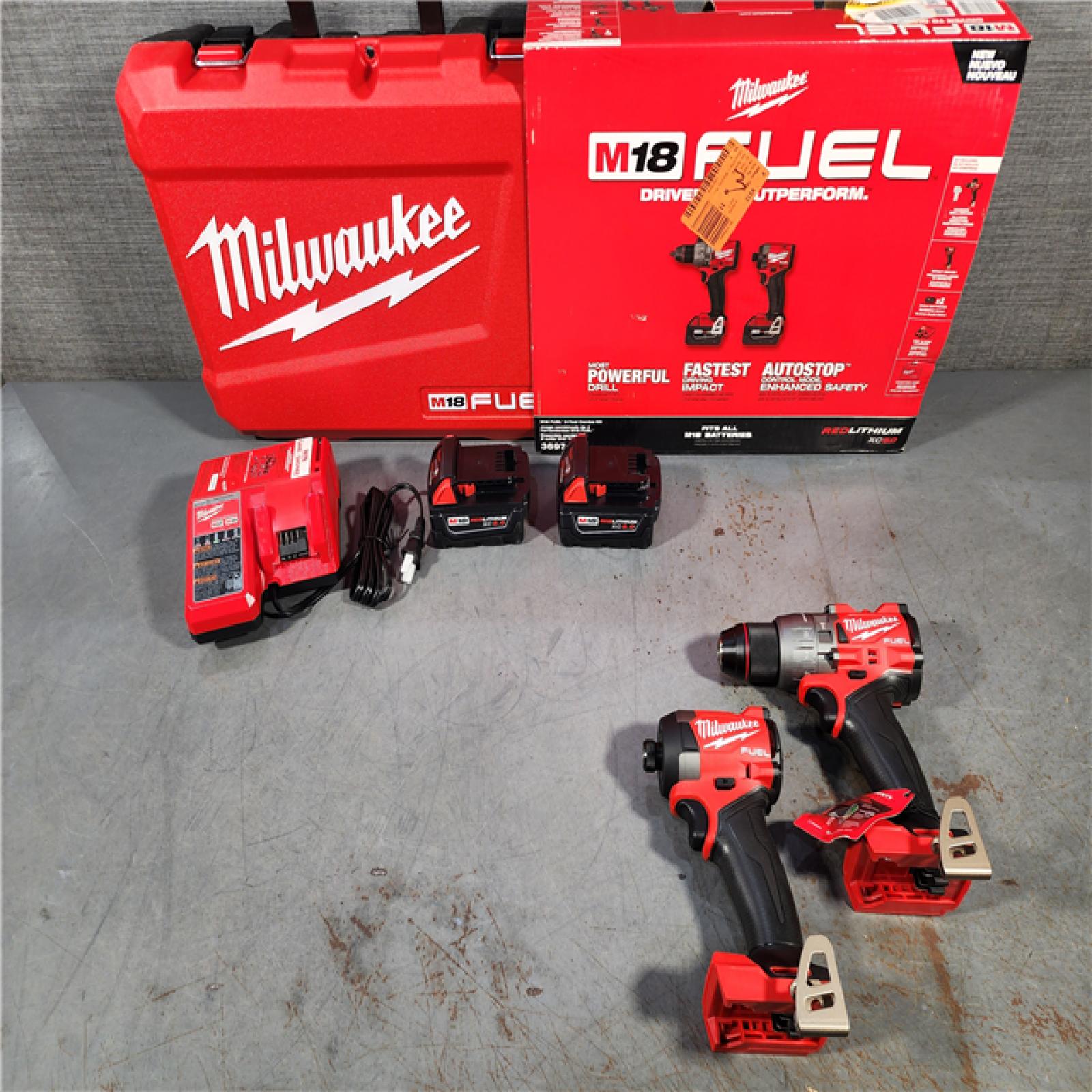 HOUSTON LOCATION - AS-IS (APPEARS LIKE NEW) M18 FUEL 18V Lithium-Ion Brushless Cordless Hammer Drill and Impact Driver Combo Kit (2-Tool) with 2 Batteries