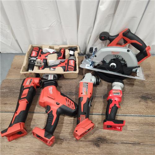 AS-IS Milwaukee M18 18-Volt Lithium-Ion Cordless Combo Kit 7-Tool with 2-Batteries, Charger and Tool Bag