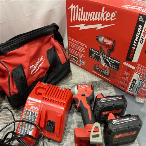 AS-IS Milwaukee M18 Compact Brushless 1/4  Hex Impact Driver Kit