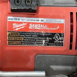 AS-IS Milwaukee M18 Fuel 18V Brushless Super Sawzall Reciprocating Saw 2722-20 (Bare Tool)