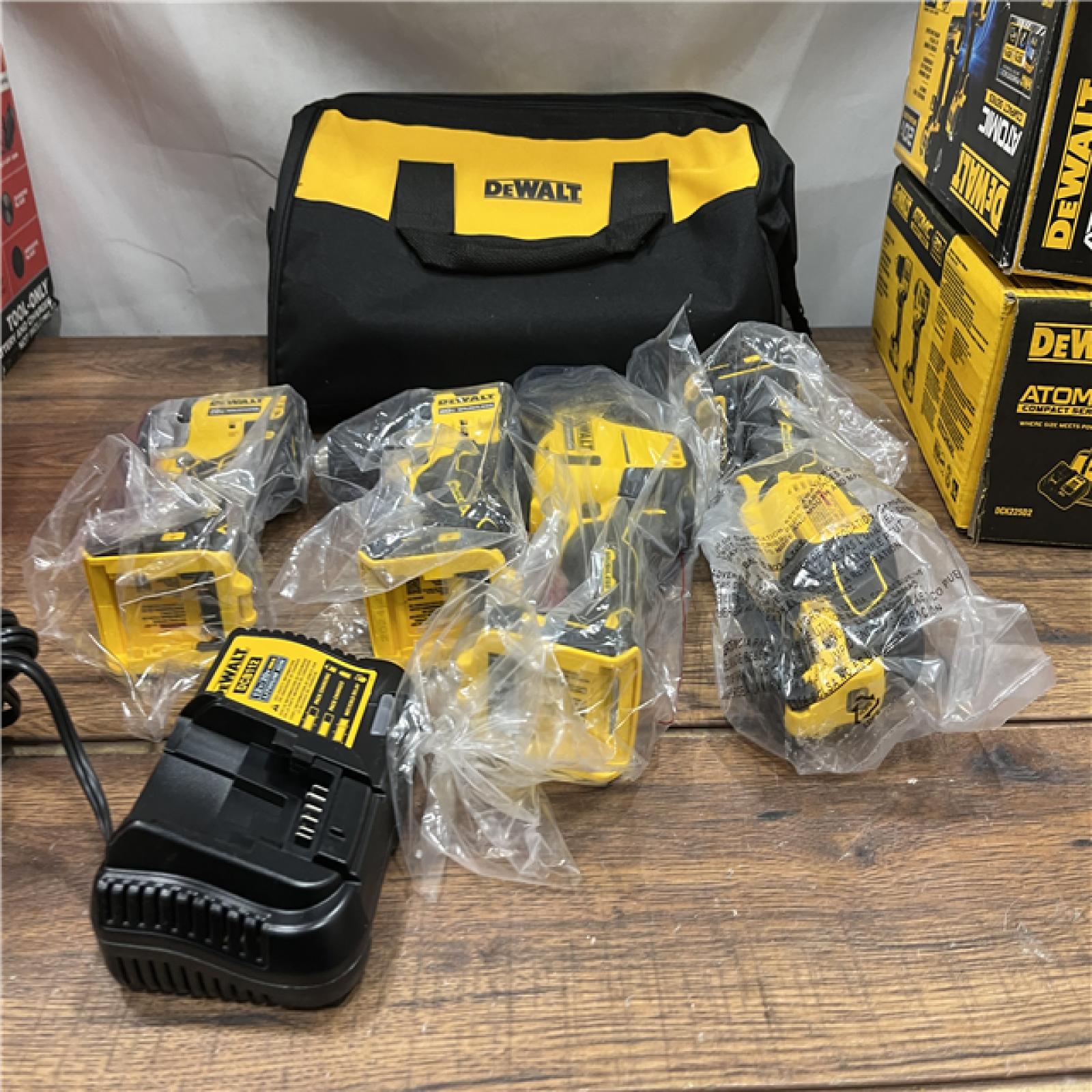 AS-IS DeWalt 20V MAX ATOMIC Cordless Brushless 4 Tool Combo Kit