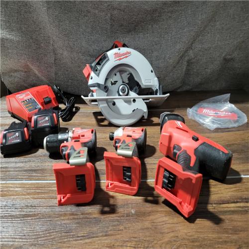 CALIFORNIA AS-IS MILWAUKEE M18 4-TOOL COMBO KIT(BATTERIES,CHARGER,AND BAG INCLUDED)