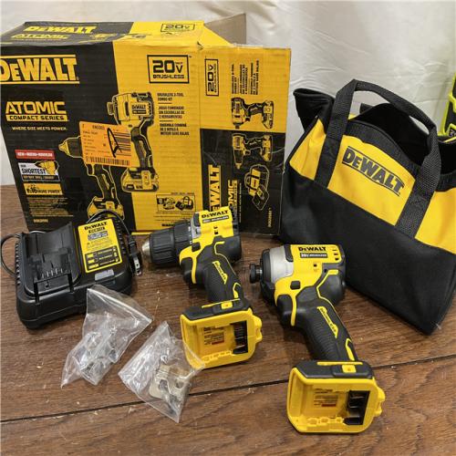 AS-ISDewalt DCK225D2 20V MAX ATOMIC Brushless Compact Lithium-Ion 1/2 in. Cordless Drill Driver and 1/4 in. Impact Driver Combo Kit with 2 Batteries 2 Ah