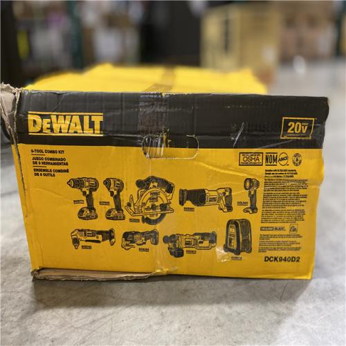 NEW! - DEWALT 20V MAX Cordless 9 Tool Combo Kit with (2) 20V 2.0Ah Batteries and Charger