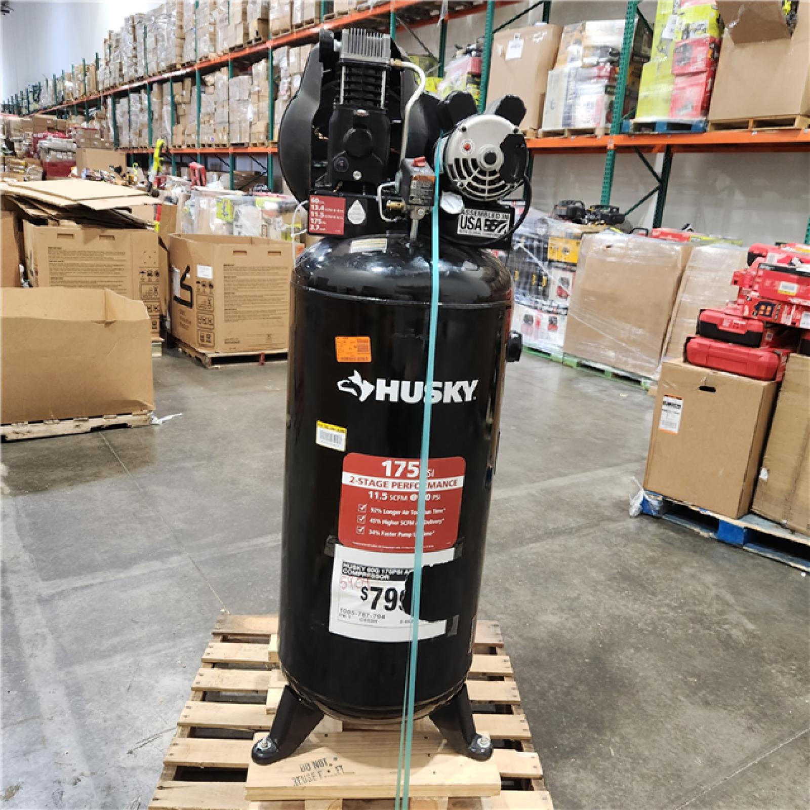 Dallas Location - As-Is Husky C603H Stationary Electric Air Compressor