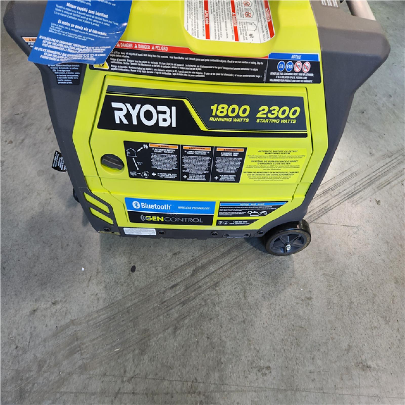 California AS-IS Ryobi 2 300-Watt Recoil Start Bluetooth Super Quiet Gasoline Powered Digital Inverter Generator with CO Shutdown Sensor