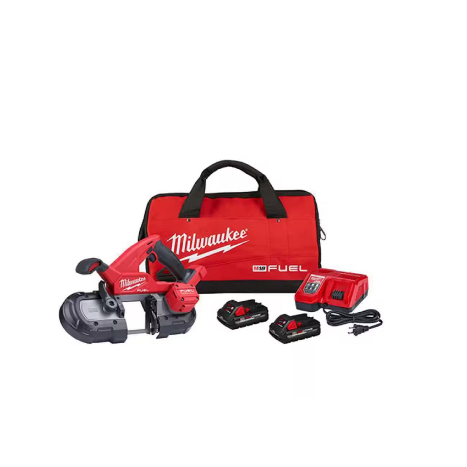 NEW! - Milwaukee M18 FUEL 18V Lithium-Ion Brushless Cordless Compact Bandsaw Kit with Two 3.0 Ah High Output Batteries